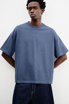 تیشرت آبی مردانه Boxy Pull & Bear - کد 938776413