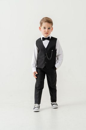کت و شلوار مشکی بچه گانه یقه کتی Pina Kids - کد 939010399