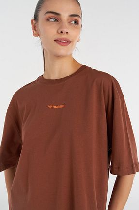 تیشرت قهوه ای زنانه رگولار hummel - کد 835785611