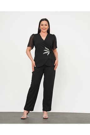 لباس مجلسی سایز بزرگ مشکی زنانه دو سینه Butik Nilyam - کد 938425485