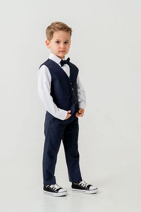 کت و شلوار سرمه ای بچه گانه یقه کتی Pina Kids - کد 939010519