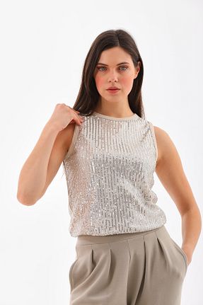 بلوز طوسی زنانه ساده Shine Fine - کد 833262535