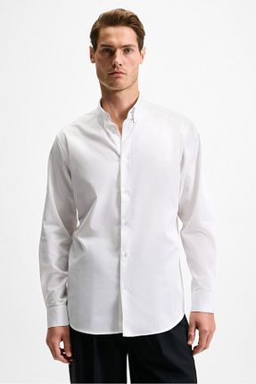 پیراهن سفید مردانه رگولار GRIMELANGE - کد 925730471