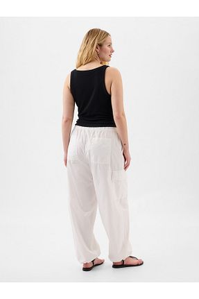 شلوار پارچه ای سفید زنانه فاق نرمال GAP - کد 841331554