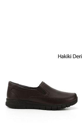 کفش کژوال قهوه ای زنانه چرم خالص GÖNDERİ(R) - کد 808183486