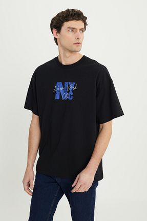 تیشرت مشکی مردانه لانگ فیت AC&Co / Altınyıldız Classics - کد 938788802