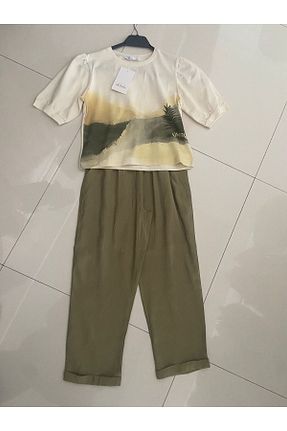 ست بالاتنه و پائین تنه خاکی بچه گانه بافتنی Nk Kids - کد 938790473