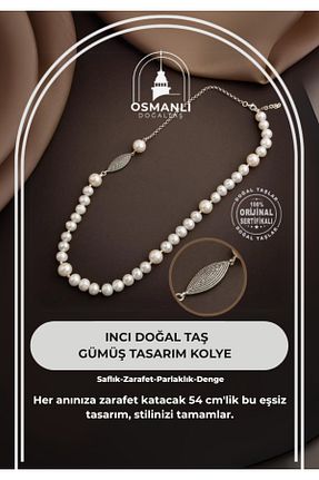 گردنبند جواهر سفید زنانه سنگ OSMANLI DOĞAL TAŞ - کد 685257710