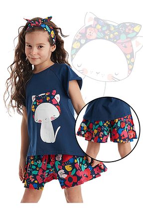 شلوارک و برمودا سرمه ای بچه گانه رگولار Denokids - کد 35838332
