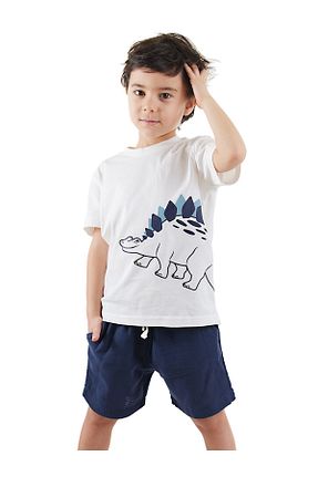 ست بالاتنه و پائین تنه سرمه ای بچه گانه بافت Denokids - کد 898692176