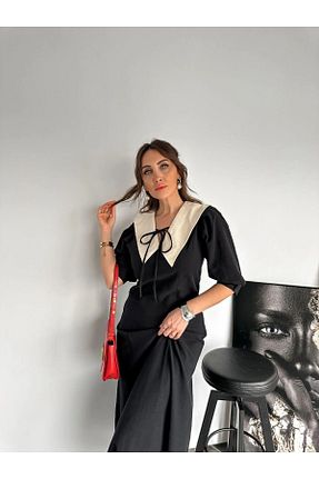 لباس مشکی زنانه پلی استر QİMYA BUTİK - کد 812010707