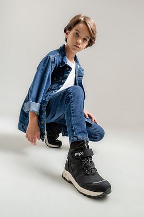 بوت / نیم بوت مشکی مردانه چرم مصنوعی mnpc - کد 865005473