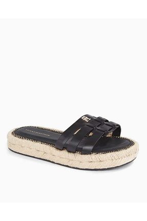 دمپائی مشکی زنانه چرم خالص Tommy Hilfiger - کد 826947734