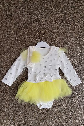 بادی و سرهمی نوزادی زرد بچه گانه بافت MASENKIDS - کد 937700355