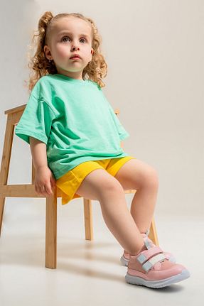 کفش پیاده روی صورتی بچه گانه چرم مصنوعی mnpc - کد 814189891