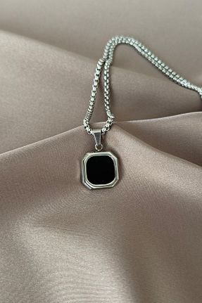 گردنبند استیل ( فولاد ) طوسی زنانه استیل ضد زنگ laria jewelry - کد 938877260