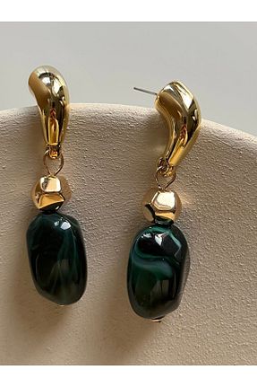 گوشواره جواهر خاکی برنجی Vixora - کد 938890097