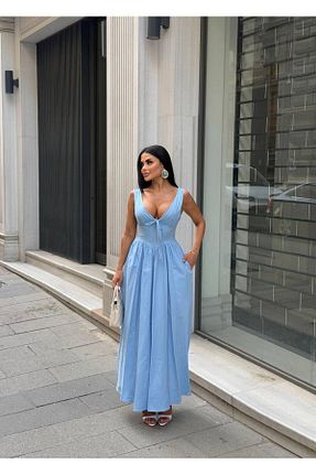 لباس آبی زنانه بافتنی D