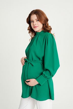 بلوز بارداری سبز زنانه ویسکون KATLİN MATERNİTY WEAR - کد 811345316