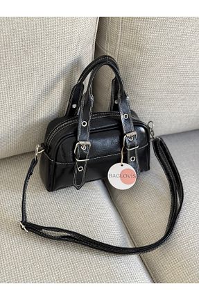 کیف دوشی مشکی زنانه چرم مصنوعی BAGLOVİS - کد 938917476