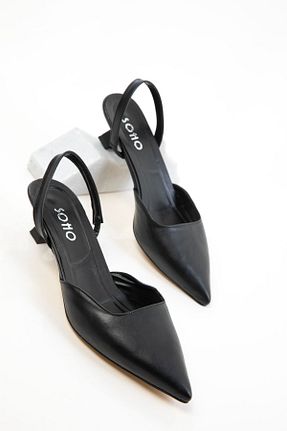 کفش پاشنه بلند کلاسیک مشکی زنانه چرم مصنوعی SOHO - کد 934260624