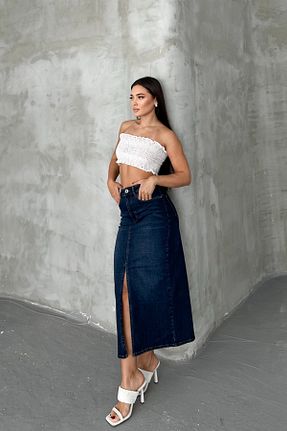 دامن آبی زنانه جین HLT JEANS - کد 931505373