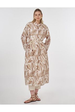 تونیک حجاب قهوه ای زنانه ویسکون Kayra - کد 933597829