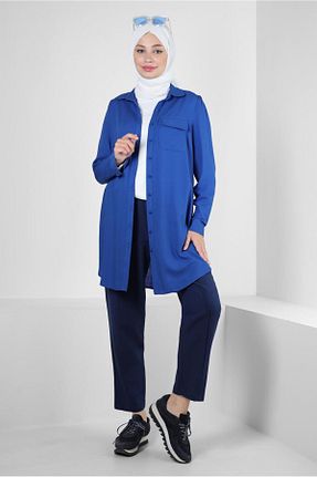 تونیک حجاب سرمه ای زنانه مخلوط پلی استر Alvina - کد 801395413