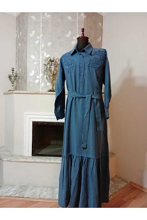 لباس حجاب آبی زنانه کلوش Kayalar - کد 937424158