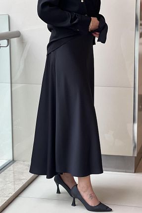دامن مشکی زنانه پارچه senna - کد 925416709