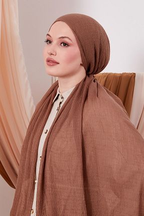 شال قهوه ای زنانه پلی استر LuvenSara - کد 937428379