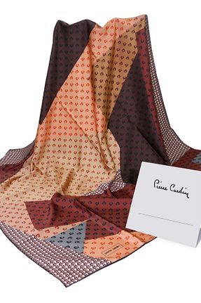 روسری قهوه ای پلی استر Pierre Cardin - کد 158432755