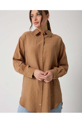 پیراهن حجاب قهوه ای زنانه رگولار AZEYFA - کد 937441165