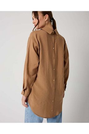 پیراهن حجاب قهوه ای زنانه رگولار AZEYFA - کد 937441165