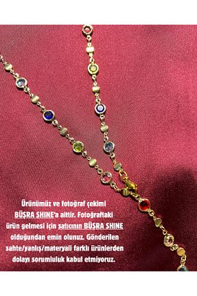 گردنبند جواهر رنگی زنانه Büşra Shine Aksesuar - کد 903040842