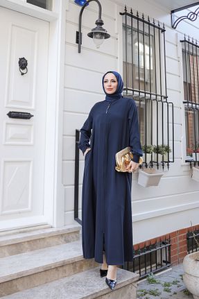 کلاه و ابایا سرمه ای زنانه پنبه پلی استر KADEEM - کد 882385583