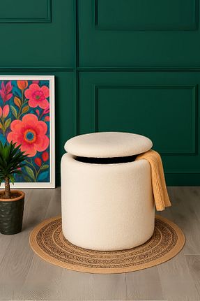 پوف و نیمکت بژ 42 x 42 BUGİ HOME COLLECTİON - کد 937442271