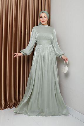 لباس مجلسی حجاب سرمه ای زنانه ابریشم Olcay - کد 888153522