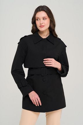 ترنچکت مشکی زنانه پلی استر Olcay - کد 904195615