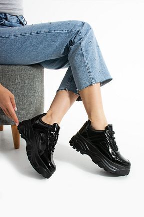 کفش اسنیکر مشکی زنانه بند دار Ayax - کد 80798477