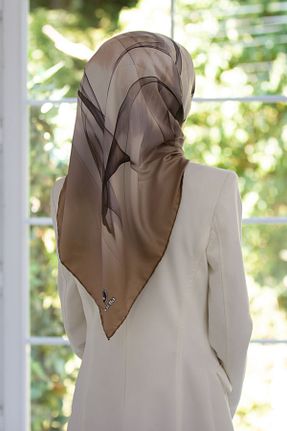 روسری بژ پلی استر VİOLLA - کد 851089646
