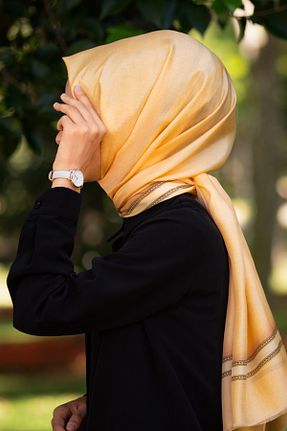 شال زرد زنانه ابریشم Vissona - کد 270712388