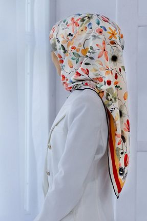 روسری قهوه ای پلی استر VİOLLA - کد 856166711