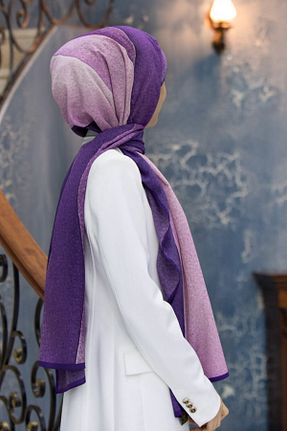 شال بنفش زنانه Medine İpeği Vissona - کد 716144715