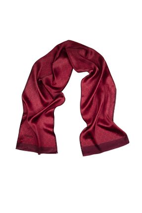 دستمال گردن زرشکی زنانه ابریشم Vissona - کد 789343182