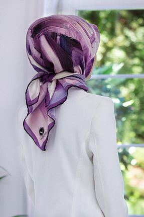 روسری بنفش پلی استر VİOLLA - کد 890098234