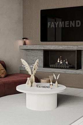 میز جلو مبلی سفید MDF FAYMEND - کد 937264696