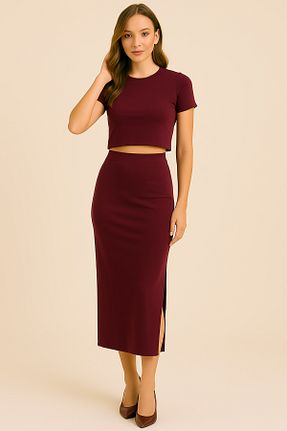 ست بالاتنه و پائین تنه رنگی زنانه بافتنی Giyim Dünyası - کد 937508662