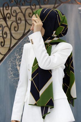 شال سبز زنانه Medine İpeği Vissona - کد 875270862