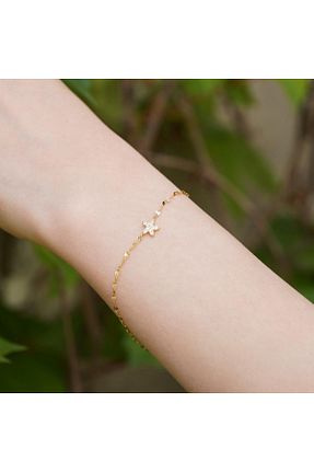 دستبند طلا زرد زنانه 14 عیار Bayar Gold - کد 937507089